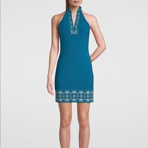 WHBM Blue Sheath Dress Size S